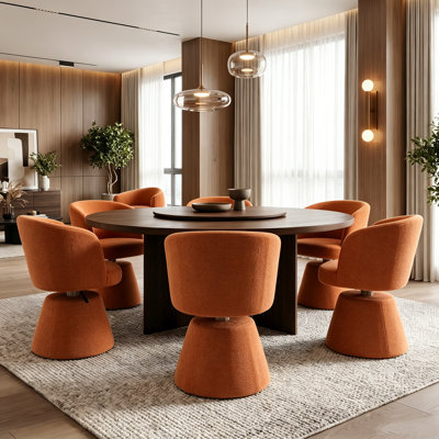 Chaise d'appoint pivotante à 360 ° Modern Chenille - Tabouret de coiffeuse réglable en hauteur avec dossier et base en métal robuste