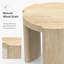 Table de bout ronde en bois, table d'appoint naturelle à trois pieds