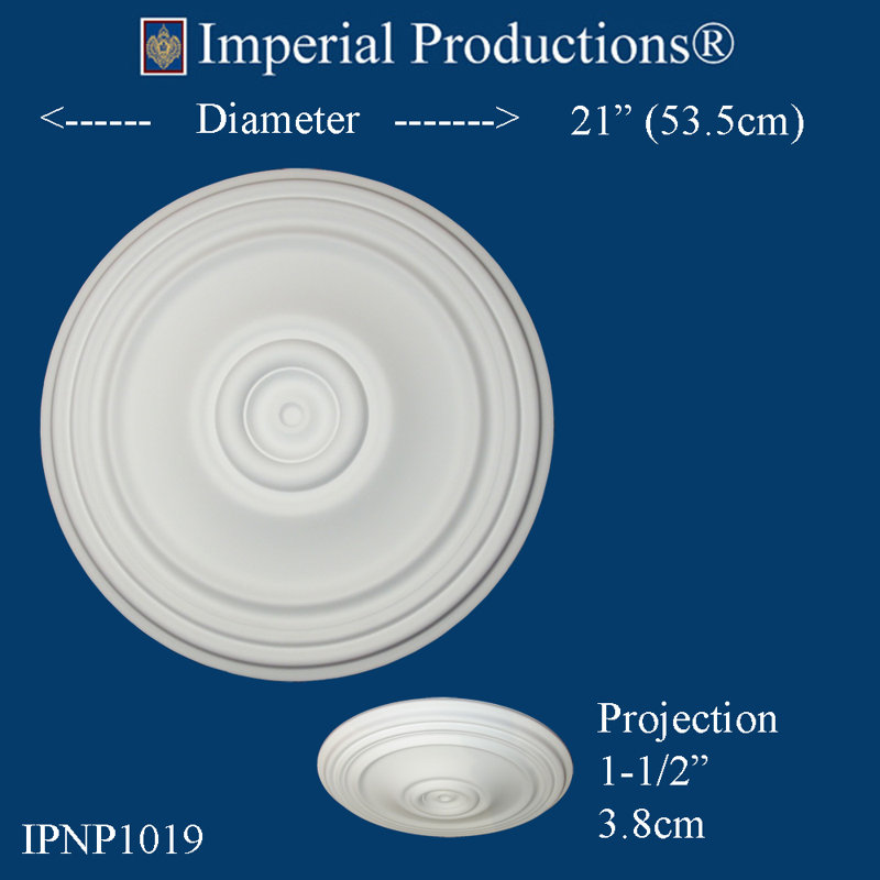 Médaillon de plafond H 21 po x l 21 po x P 1 1/2 po