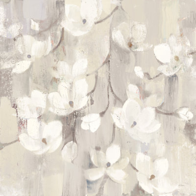 Magnolias In Spring II Neutral by Albena Hristova - Wrapped Canvas Painting