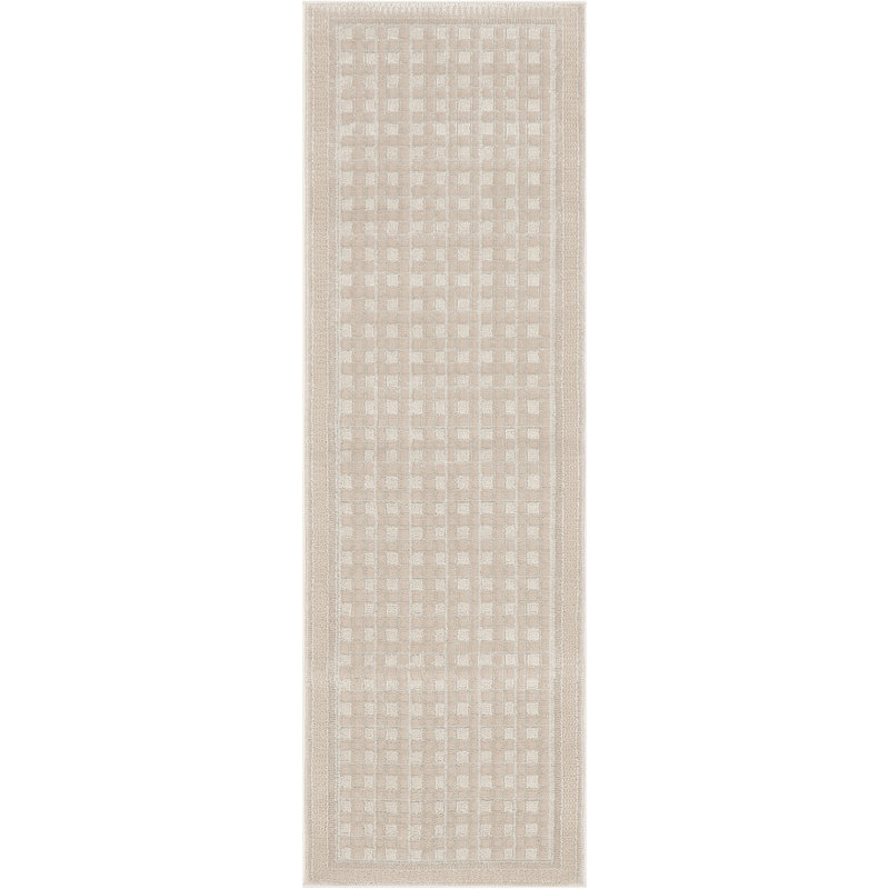 Rassow Multicolor Modern Indoor Rug, Runner 2' x 6', Beige