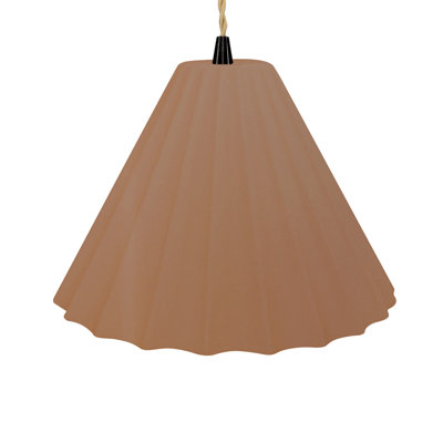 Radiance - Fluted 1-Light Pendant - Adobe - Matte Black - 10.75"W x 7"H - Dedicated LED - Beige Twist Cord