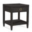 Table de chevet 1 tiroir en rotin avec plateau en verre et tablette de rangement Warwick-62152053-94947149