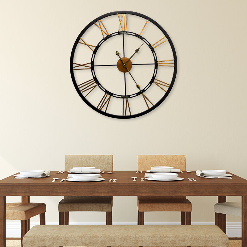 Oversized Meyer Black Roman Iron Wall Clock - 70 cm / 27.5 in, Single