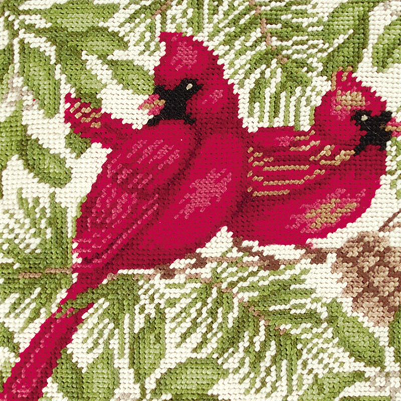 Cardinal Needlepoint Pillow