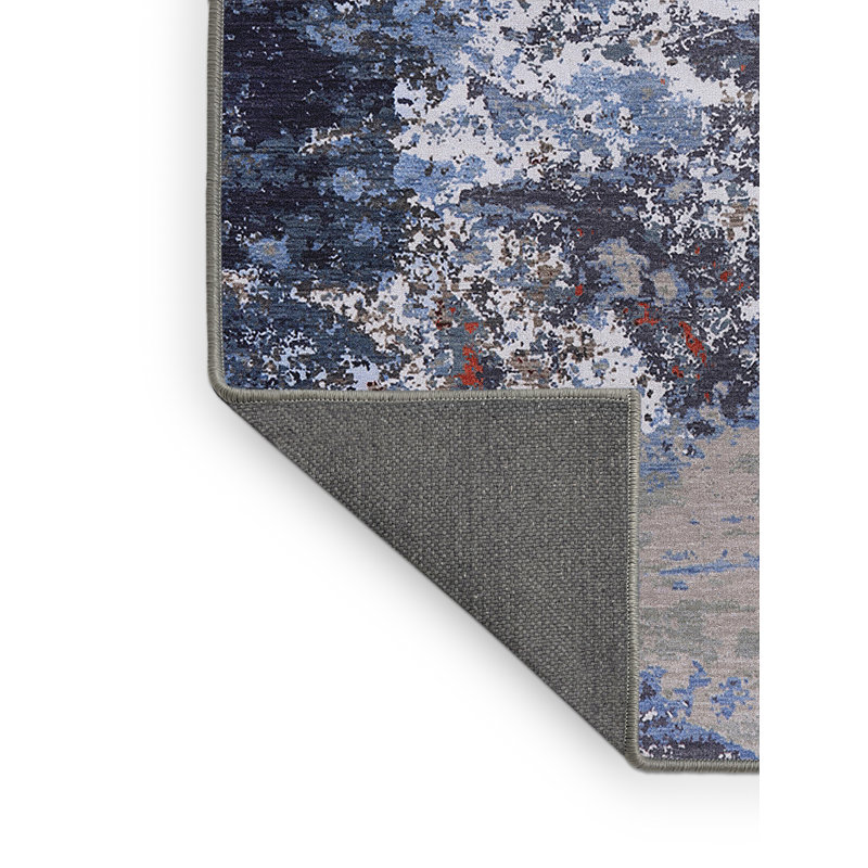 Tapis abstrait bleu, Rectangle 7 pi x 10 pi