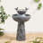 26"H 2-Tiered Birdbath Polyresin Outdoor Fountain with Birds, Pump and LED Light (KD)