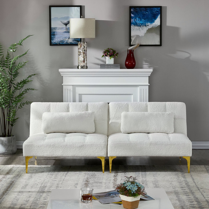 Tissu convertible futon avec pieds en métal