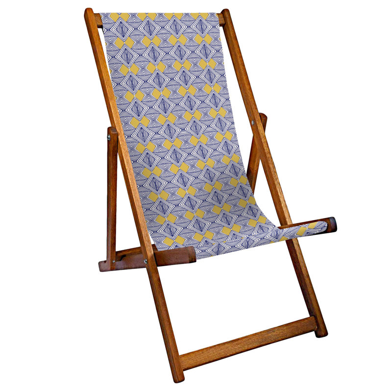 Mitzi Folding Deck Chair, Purple/Yellow