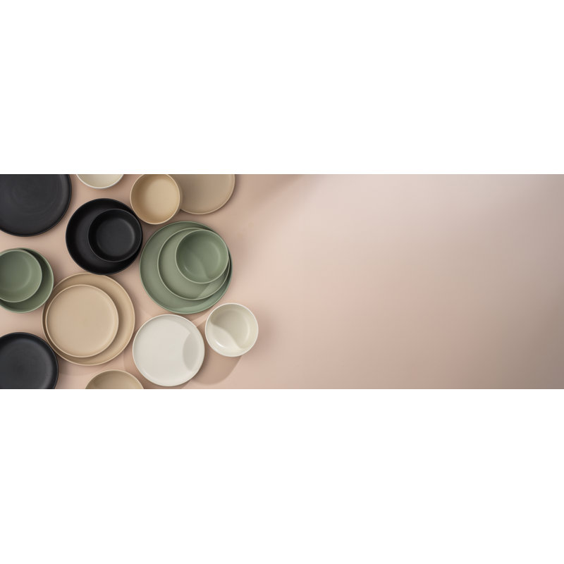 Matte Beige Ceramic 8" Salad and Dessert Plates Set of 6