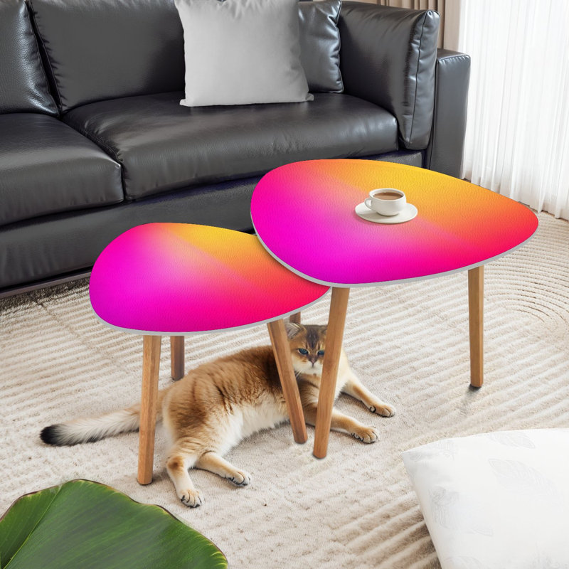 Ensemble de 2 tables basses gigognes Triangle