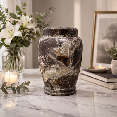 Urne de crémation décorative en marbre pour adultes, motif marbré, grande capacité