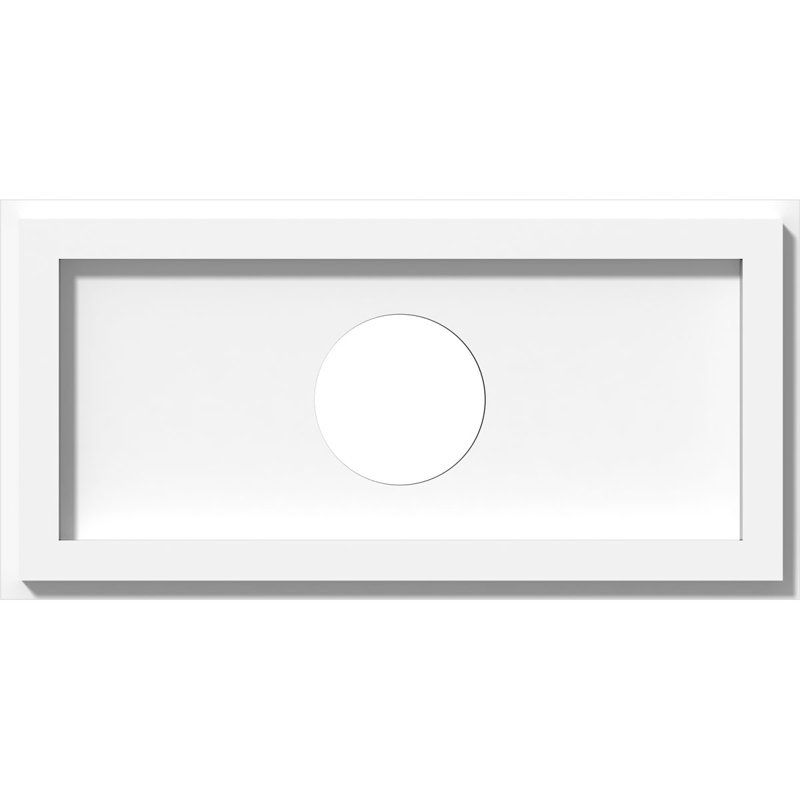 14"W x 7"H x 3"ID x 4 3/4"C x 1"P Rectangle Architectural Grade PVC Contemporary Ceiling Medallion, 1" H x 14" W x 7" D