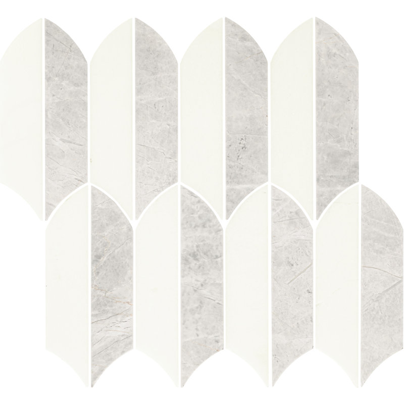 Daltile Eclessia Marble Natural Stone Feather Mosaic Polished (10 PCS Per Carton) (10.10 SQFT Per Carton), Pacifica Blend