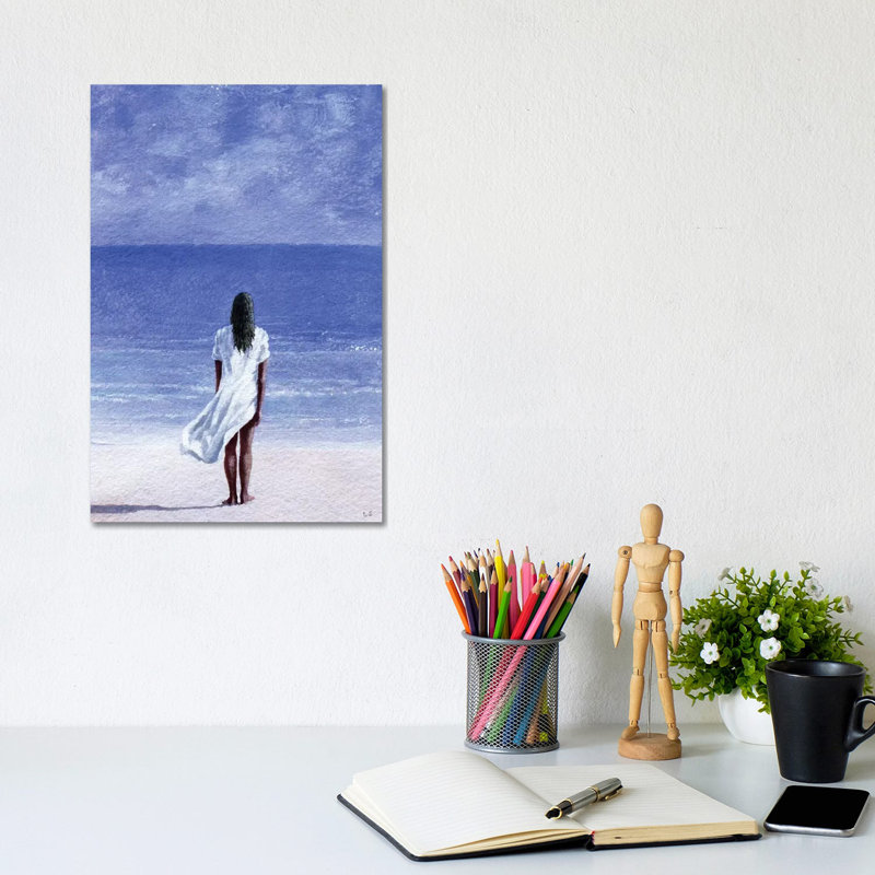 Girl On Beach by Lincoln Seligman - Wrapped Canvas Gallery-Wrapped Canvas Giclée, 20.32 cm H x 30.48 cm W