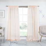 100% Pure Linen Lightweight Voile Sheer Rod Pocket Curtain (Single Panel)