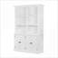 Armoires | Grande armoire de rangement de style français de 53 po, finition blanc cassé | Bois massif et panneau de fibres à densité moyenne | Salon