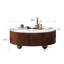 Table basse ronde avec tiroirs
