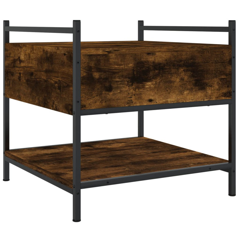 Four Leg Coffee Table with Storage, Smoked Oak