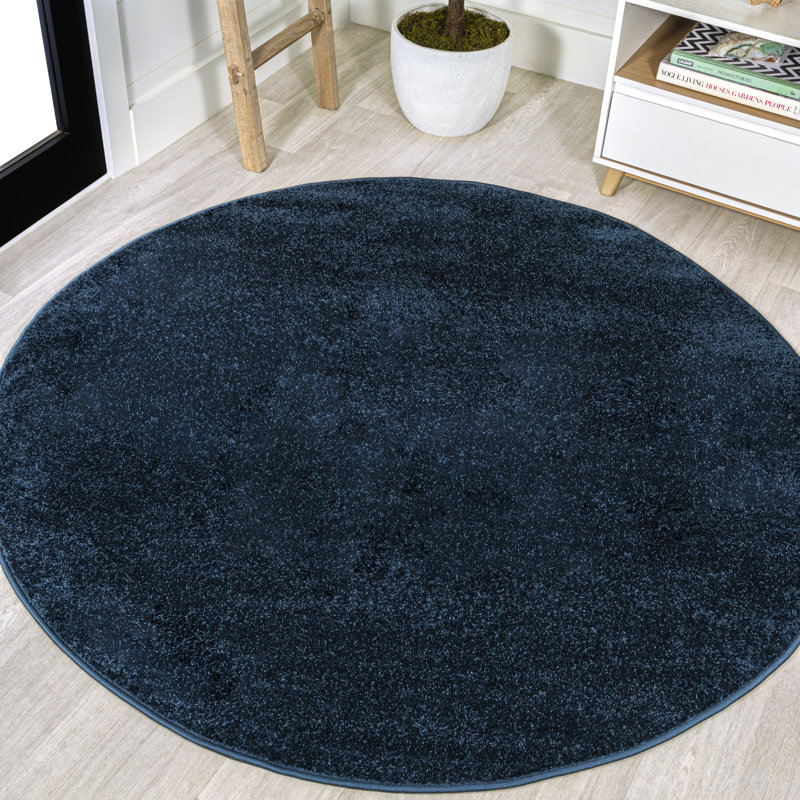 Tapis bleu marine Airids, Rond 6 pi 2 po