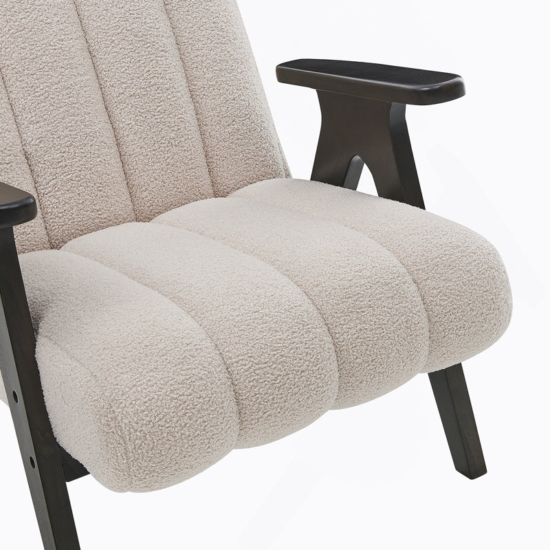 Chaise d'appoint moderne avec structure en bois, Beige