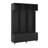 Hall Tree With Bench And Shoe Storage, Entryway Cabinet With High Gloss Fluted Doors And Open Shelves, Coat Rack With 6 Gold Hooks And Legs-1108837397