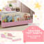 AIYAPLAY Toddler Bed, Sun-Themed Kids Bed Frame with Storage, Pink