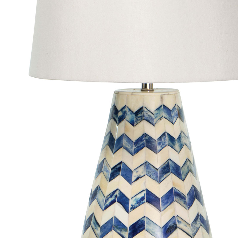Cassia Chevron Table Lamp, Blue/White