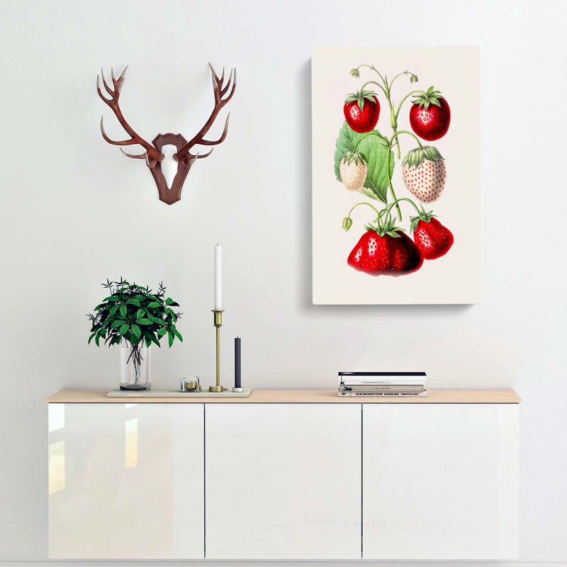 An Illustration Of Strawberries - Wrapped Canvas Painting, 60cm H x 40cm W x 3cm D