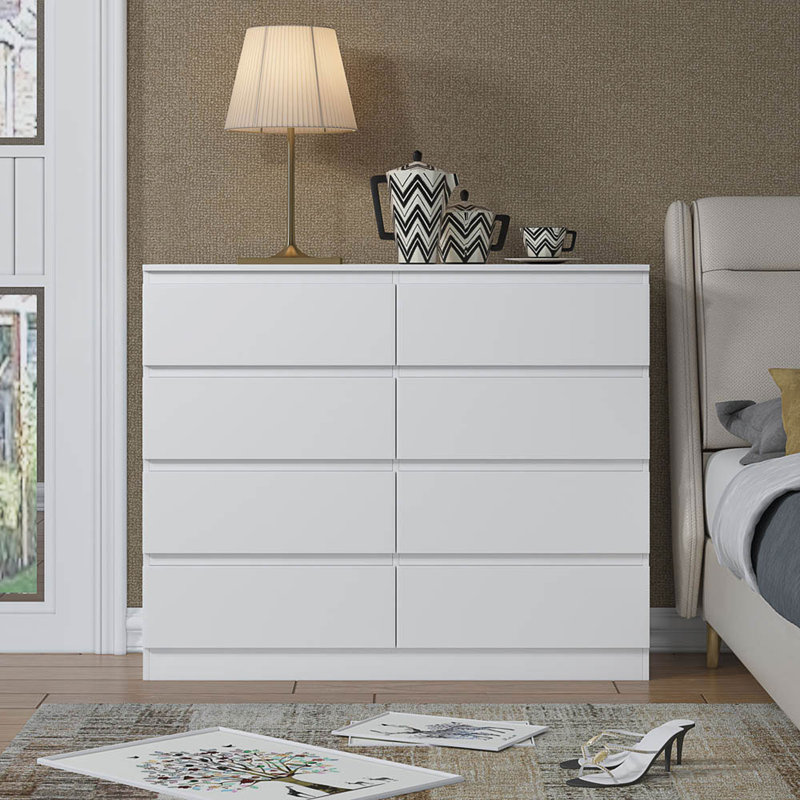 Carlton 8 Drawer 120Cm W Double Dresser, Matt White