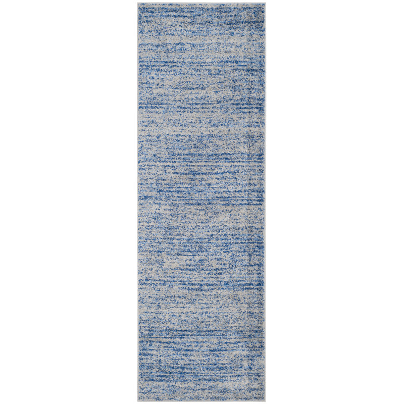 Riebe Abstract Gray Area Rug, Rectangle 2'6" x 22'