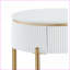 Table basse blanche à finition dorée ultra brillante pour le salon - Facile à nettoyer, style contemporain