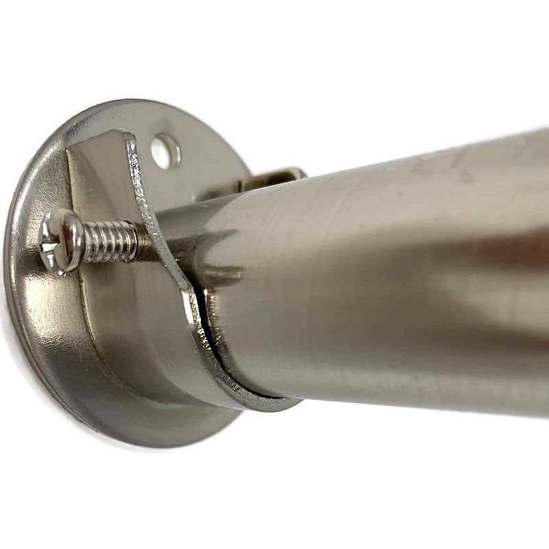 Support de fixation pour rideau intérieur Petillo, Acier brossé, H 1 po x l 1,6 po x P 1,6 po