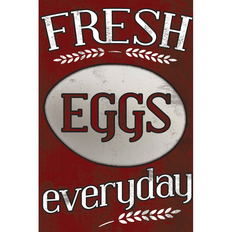 Fresh Eggs Everyday - Wrapped Canvas Print, 46cm H x 30cm W x 3.8cm D