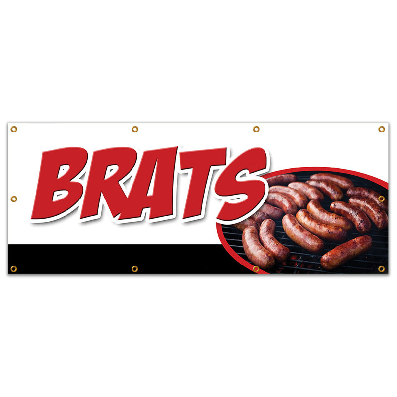 Bannière Brats, H 36 po x l 96 po x P 0,1 po