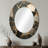 Grey Abstract Harmony In Tiles III - Large Oval Wall Mirror On Metal-690623435