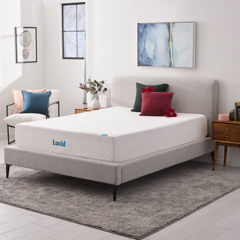 Matelas en mousse viscoélastique imprégnée de gel 12 po Lucid SureCool ™, Très grand lit, 12"