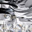 Ventilateur de plafond 52 po 5 pales réversibles en cristal classique pour salon, salle à manger, chambre à coucher, salle familiale, chrome (chaîne à tirer à la main)