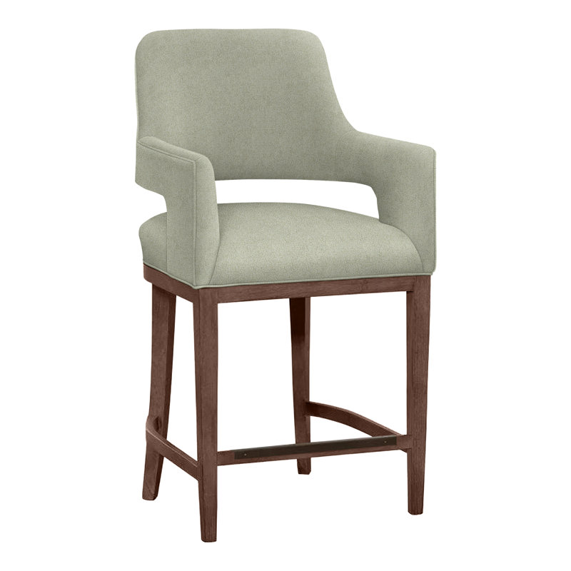 Tabouret de bar et de comptoir Josie, Noyer, Parchemin 8794, Tabouret de comptoir (siège d'une hauteur de 26,5