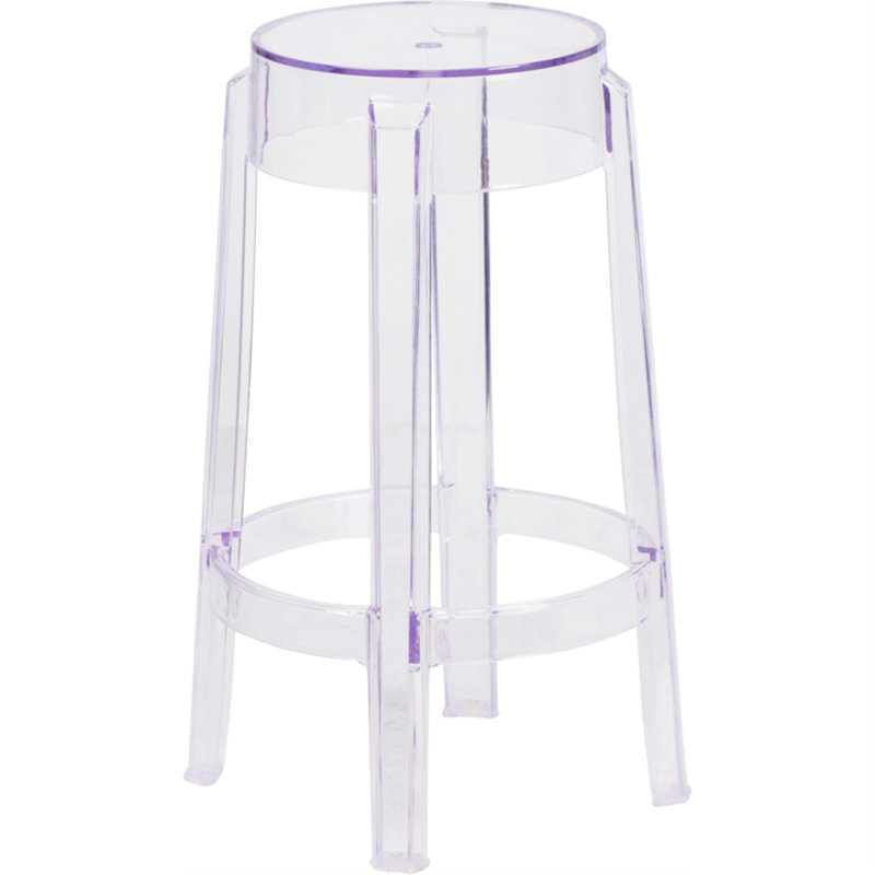 Ragiu 25.75" High Transparent Counter Height Stool - Restaurant & Bar Furniture, Counter Stool (26" Seat Height)