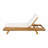 Lounge Chaise With Headrest, Acacia Wood,4"Thick-509857413