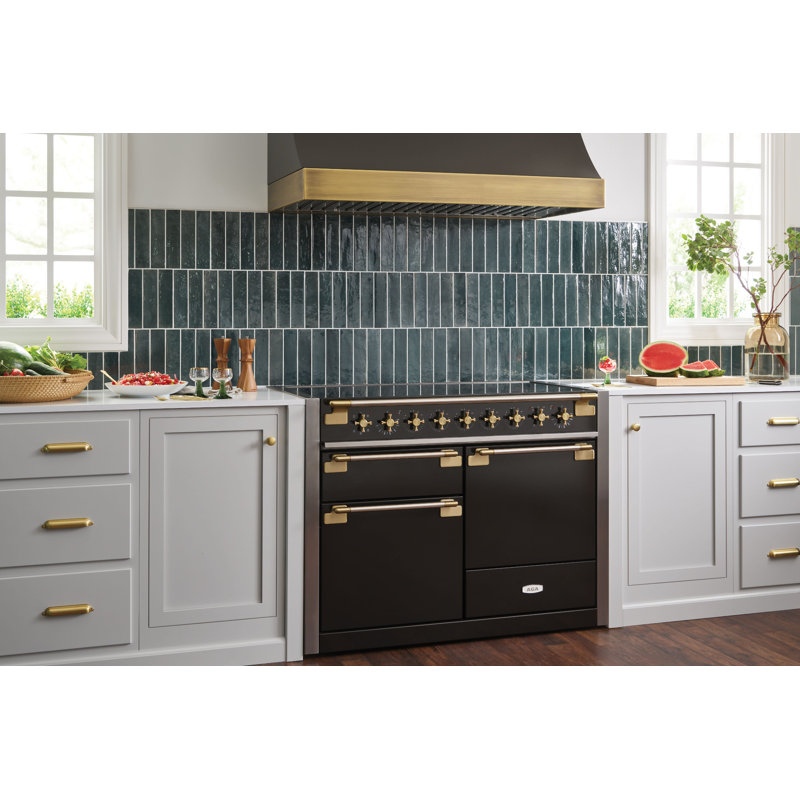 AGA Elise 48"W. 6 Cu.Ft. Freestanding Induction Convection Range with Antique Brass Trim, Induction