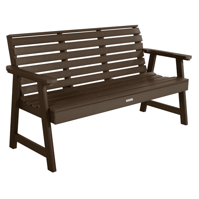 Banc de jardin en plastique Midwest, H 35 po x l 64 po x P 25 po, Gland de chêne vieilli