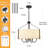 Ciriclio 5 - Light 18.35" Iron Dimmable Drum Linen Blend Chandelier With White Fabric Shade For Bedroom-834936323