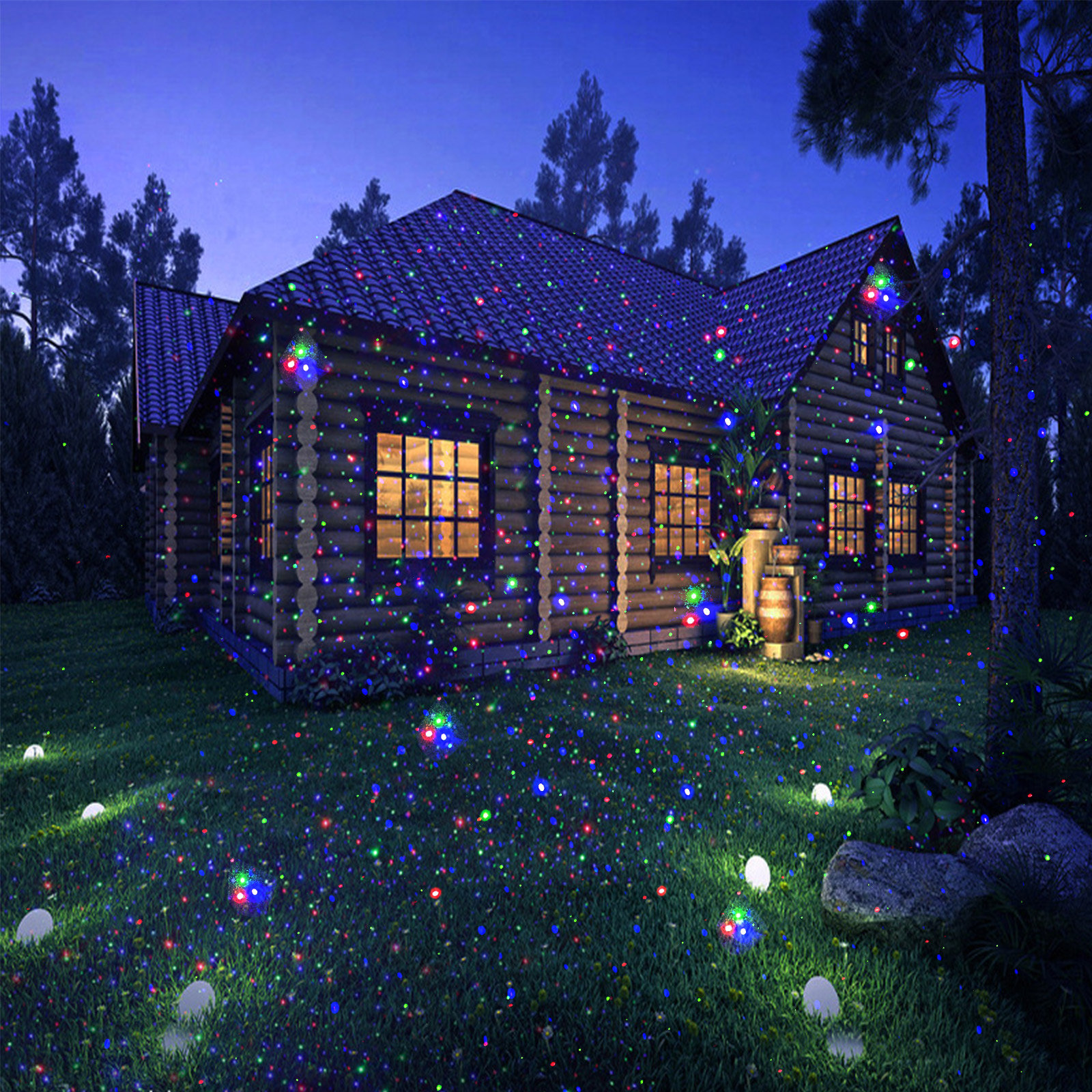 Christmas Laser Lights Outdoor, IP65 Waterproof Christmas Projector Lights  Outdoor with 9 Moving Red, Green, Blue Patterns, Remote Control for  Christmas, New Year, Holiday 