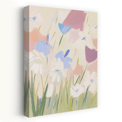 Dreamy Pastel Garden Abstract Contemporary Delicate Lavender Nature Spring Wall Art Print 1 Piece Wrapped Canvas Wall Art