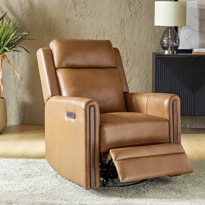 Regazzi Top Grain Leather Swivel Power Recliner
