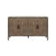 Armoire décorative de style campagnard 60 pouces avec 4 portes et une tablette ajustable Buffet en bois avec console et crédence pour la salle à manger, le vestibule et le vestibule (noir antique)-1411102498