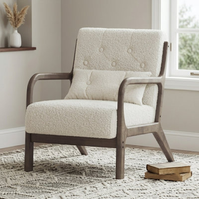Fauteuil en velours / similicuir de 25,79 po de large Fareham