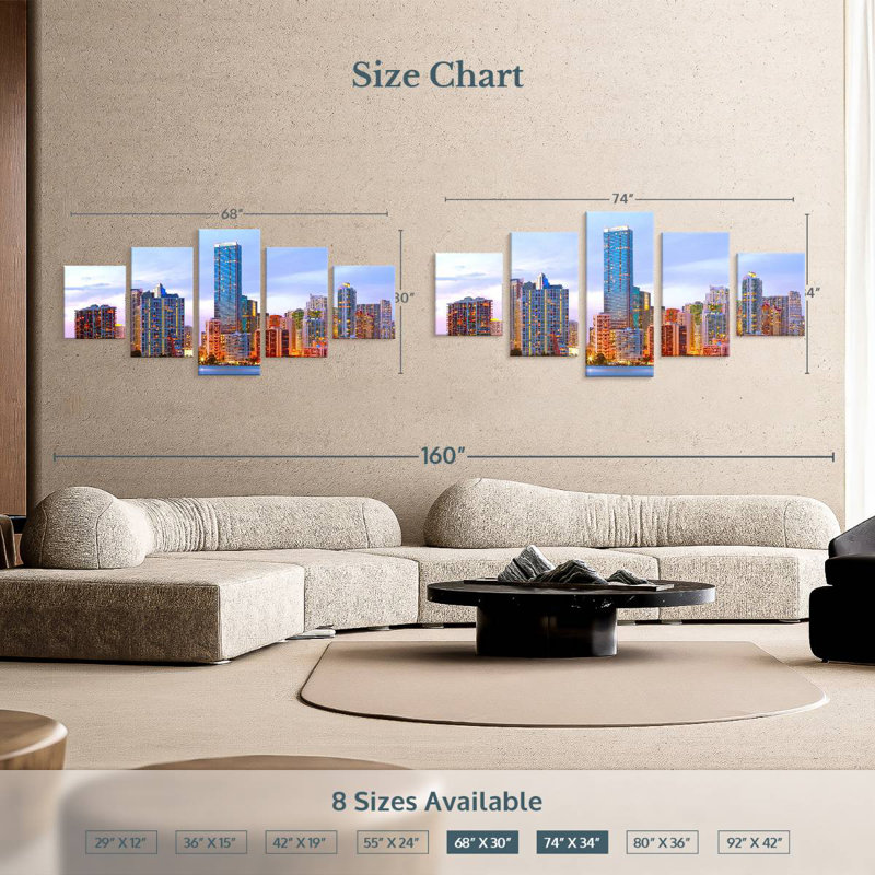 Miami Metropolitan Skyline, 30" H x 68" W